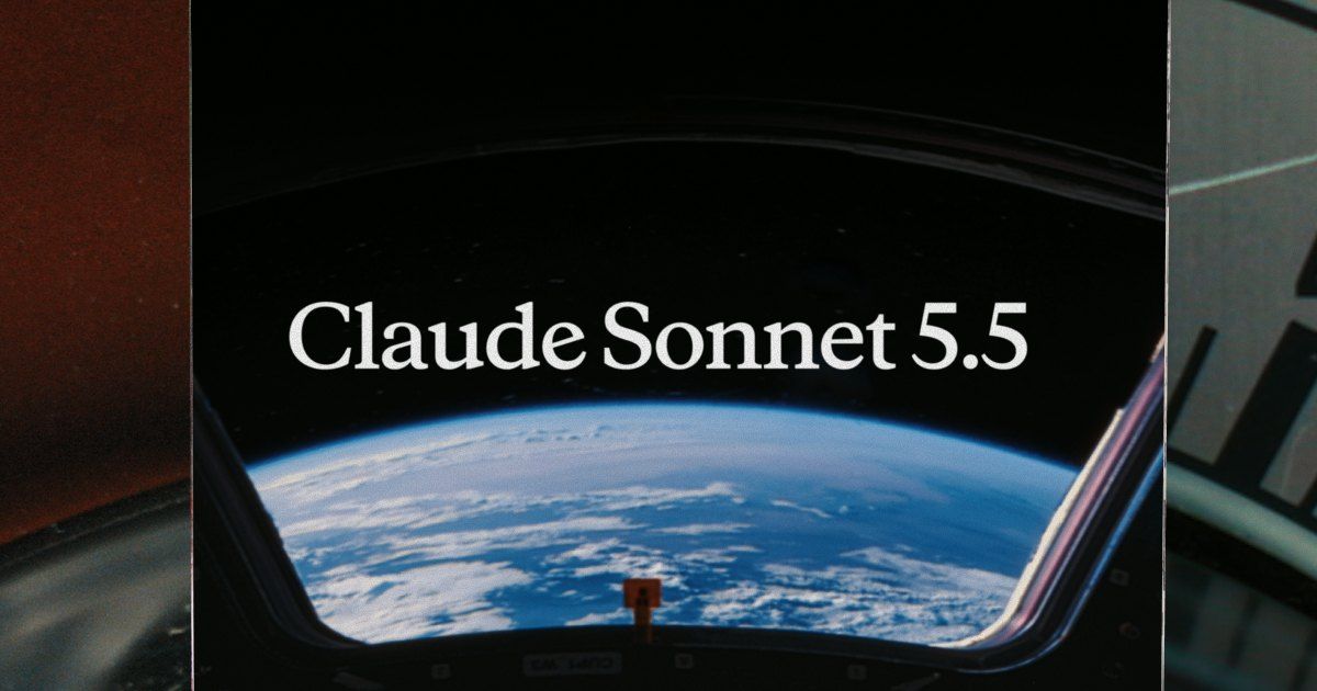 Imagem oficial do Claude Sonnet 5.5 com o nome do modelo sobre uma vista da Terra a partir do espaço.